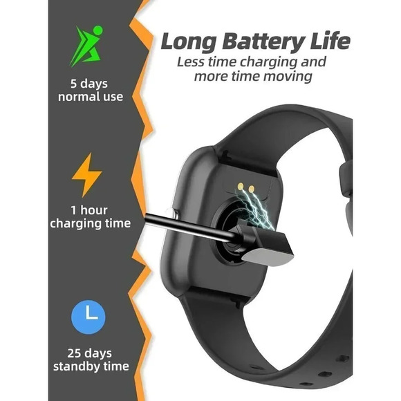 Kids Waterproof Fitness Activity Heart Rate Sleep Monitor Black Smart Watch - Picture 7 of 14